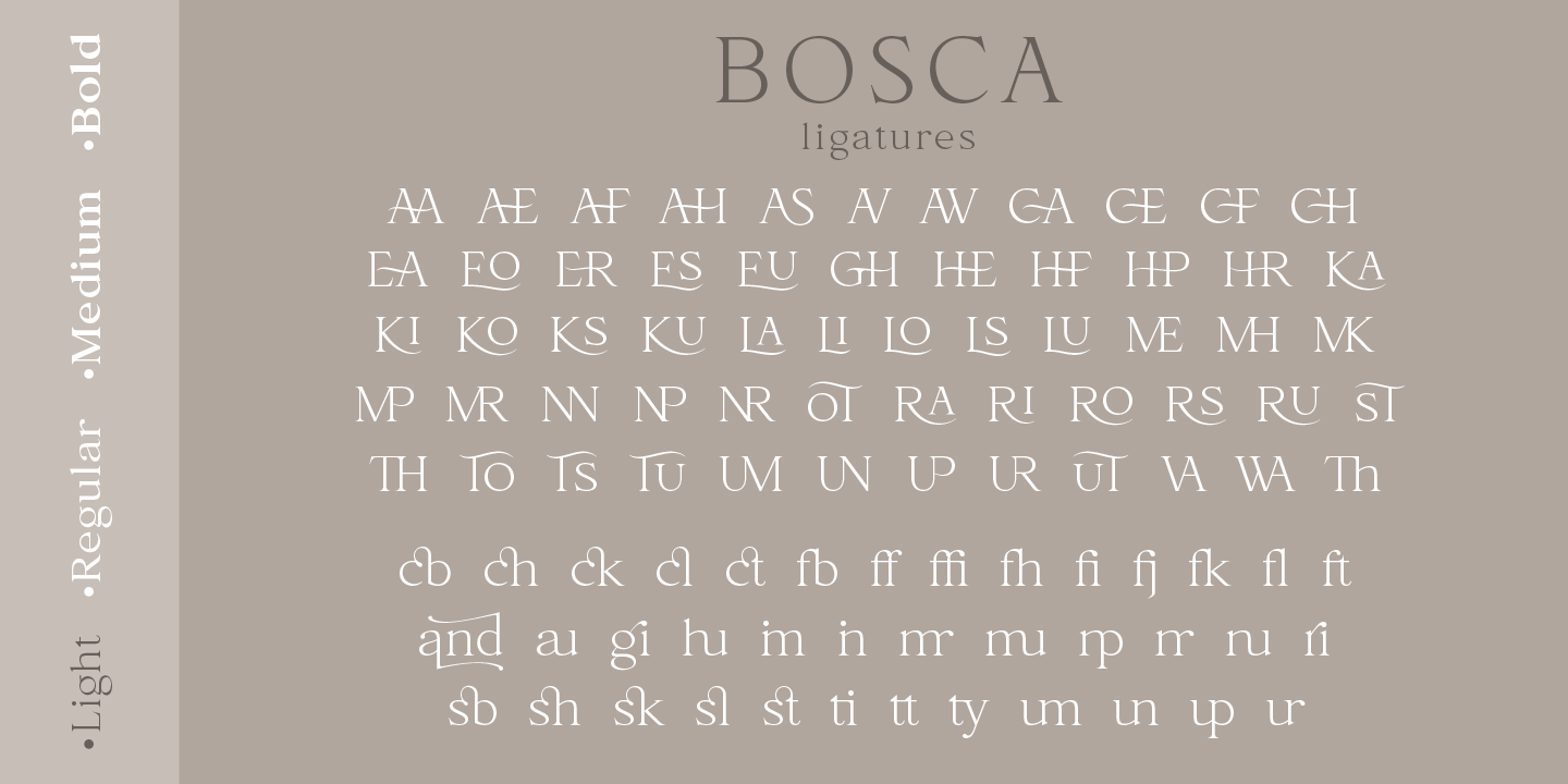Beispiel einer Bosca-Schriftart #3
